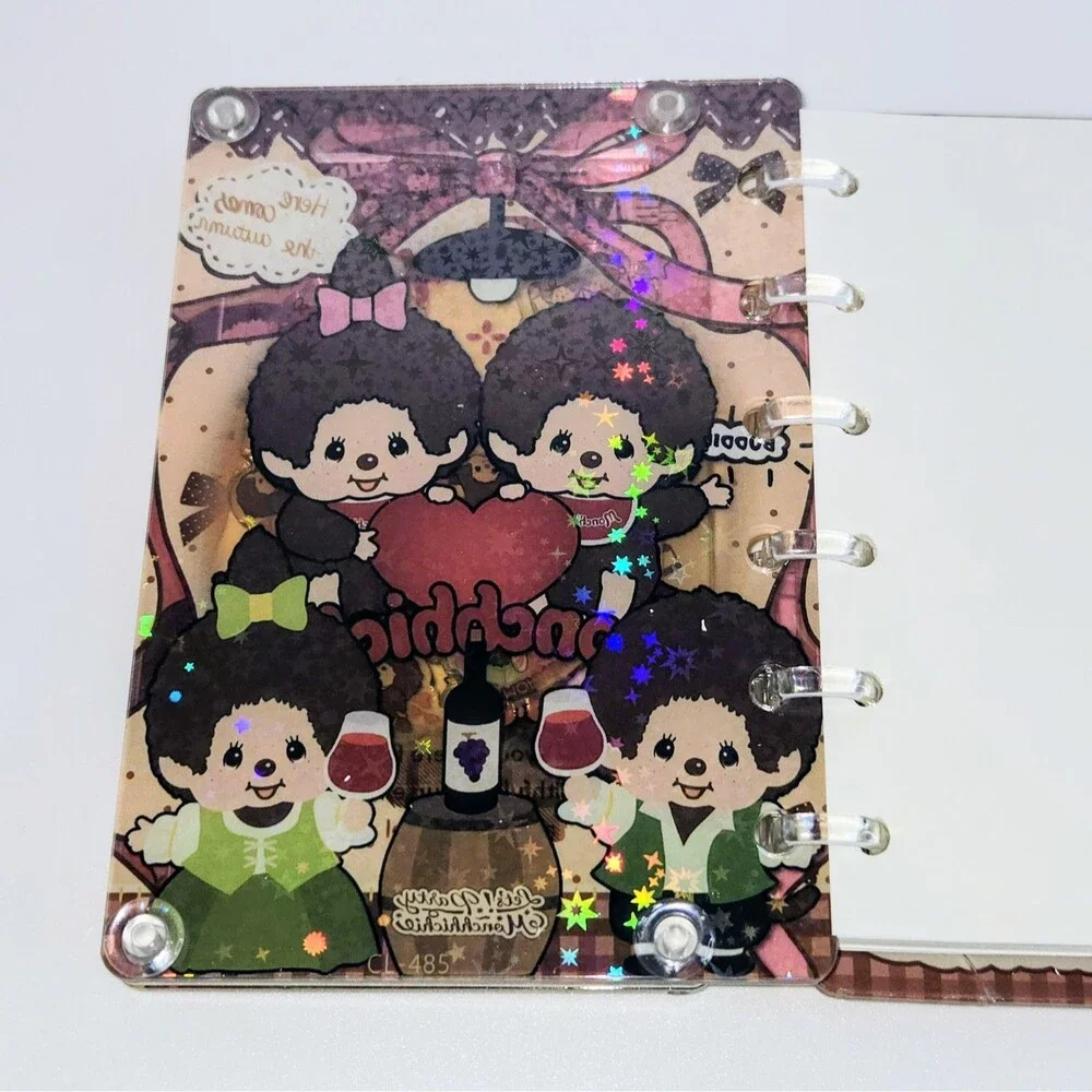 MONCHHICHI Shaker Notebook A7 Size 5.5x4in Viral Shaking Kawaii Charm Book NEW